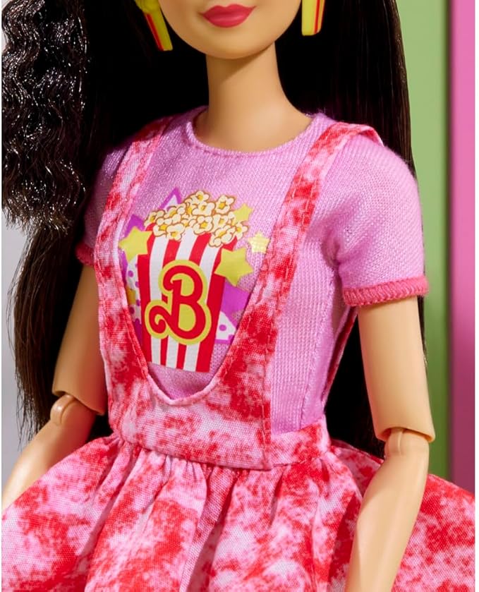 Barbie Rewind Doll & Accessories with Black Hair & 1980s-inspired Movie Night Outfit, Collectible & Displayable