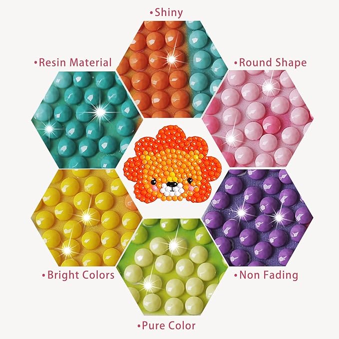 sinceroduct 5D DIY Kids Animal Diamond Stickers Beginner Diamond Kits, Digital Diamond Paint