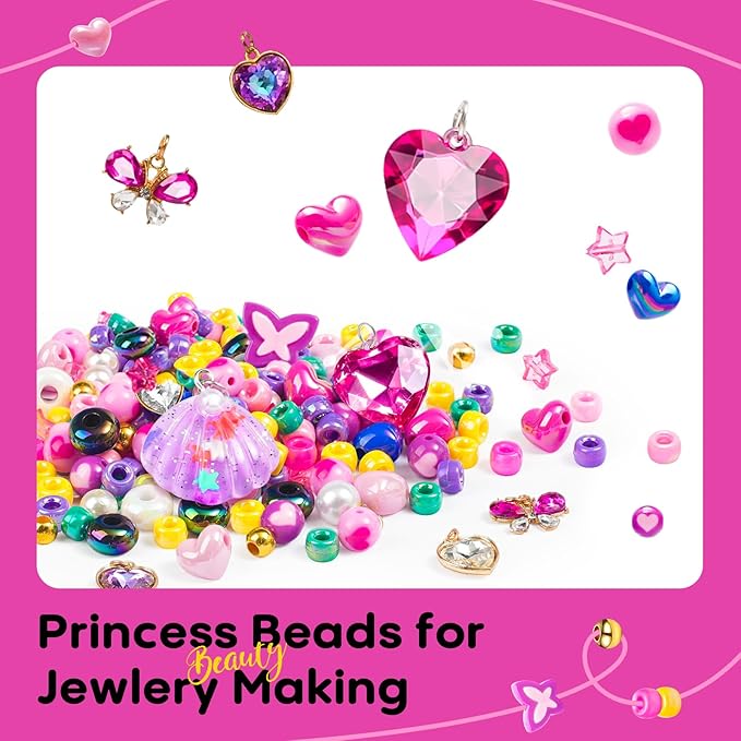 Tomons Charm Bracelet Making Kit for Girls,Crafts for Girls,Jewelry Making Kit Gifts for Girls 6-12 Years Old,Birthday Gift Ideas & Kids Toys Ages 6,7,8,9,10