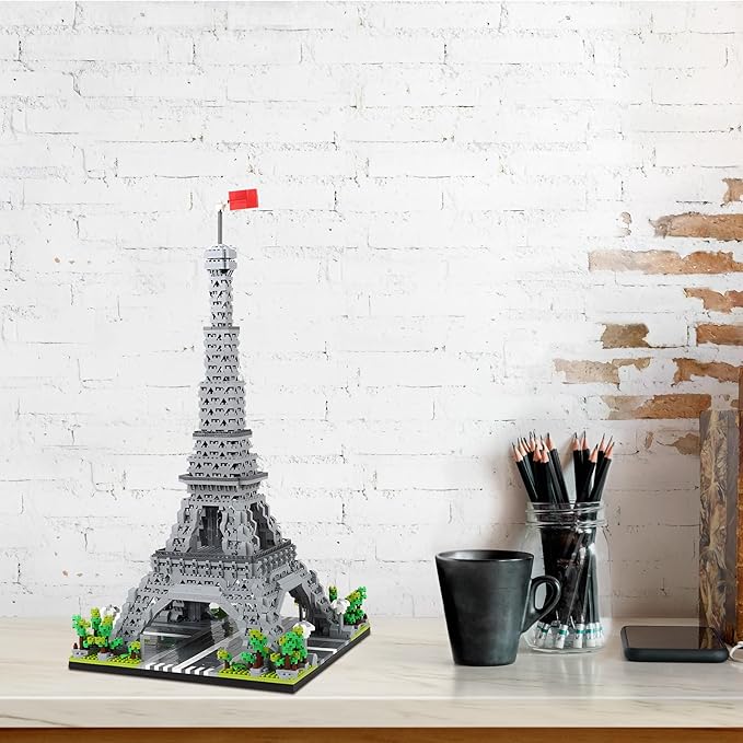 Paris Eiffel Tower World Famous Architectural Model Micro Building Blocks Set 3350 Pieces 3D Puzzle Toys Gifts for Kid and Adult