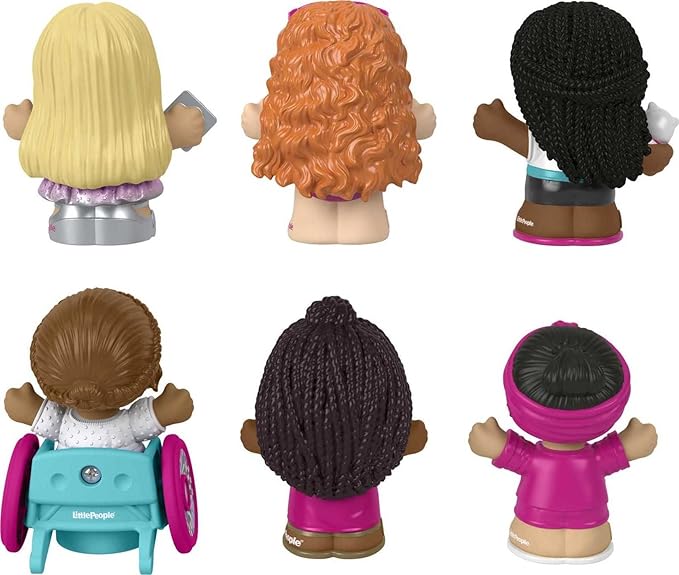 Fisher-Price Little People Barbie Toddler Toys Figure 6 Pack for Preschool Pretend Play Ages 18+ Months