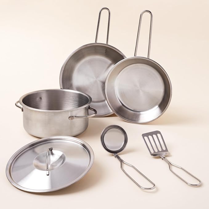 KidKraft Deluxe Cookware Set with Food, Gift for Ages 3+