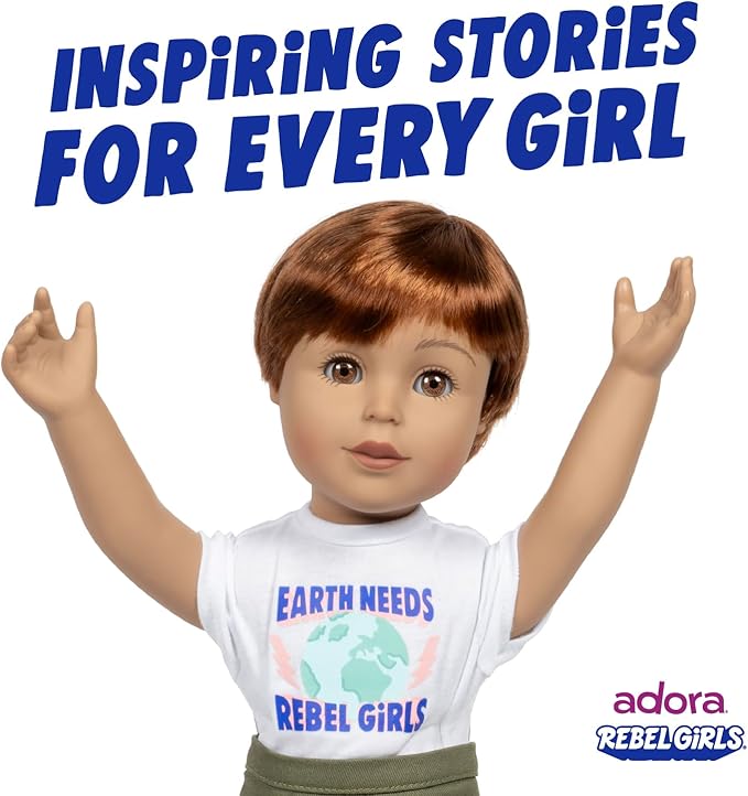 Adora 18" Rebel Girls Doll Collection - Inspired by Good Night Stories Rebel Girl Books - Premium Quality Soft and Movable Doll Body with Realistic Features - Innovator