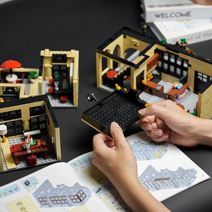 ENJBRICK Flowers City Restaurant Assembly Square Building kit for Adutls,Creator Building Sets for Girls 8-12 Years 1489 pcs