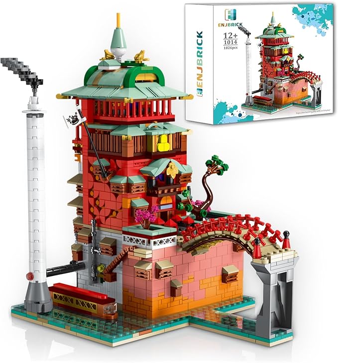 ENJBRICK Janpanese Architecture Street View Building Blocks Set for Adutls,Ideas Temple House Building Kit for Boys and Girls 8-14 Years Up 1826 PCS