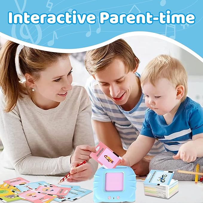 Talking Flash Cards for Todders,Christmas Birthday Gifts for Age 1 2 3 4 5 Years Old.Montessori Toys,Autism Sensory Toys,Speech Therapy Learning Educational Toys with 224 Sight Words-Blue