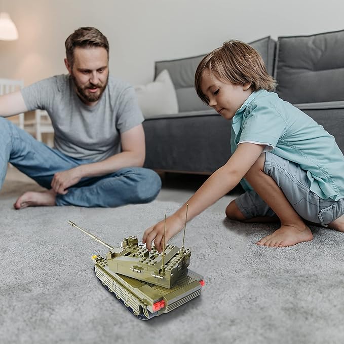 QLT Military Tank Building Blocks Set,Merkava WW2 Military Tank Armed Tank with 5 Soldier Figures,Toys Gift for Boys 8-12(343 Pcs)