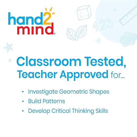 hand2mind Pattern Blocks Pop-Up Learning Activity Center, Create and Play Pattern Blocks, Foam Shapes, 3D Shapes Manipulatives, Geometric Shapes for Kids, Learning Shapes for Kindergarten