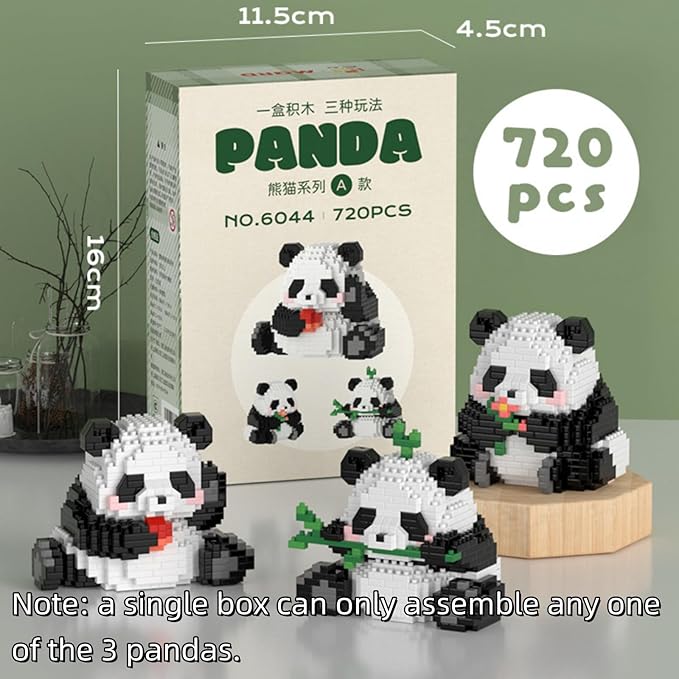 QMEAKMONY Mini Building Blocks Panda Sets Cute Micro Mini Panda Building Bricks for Adults Micro Nano Bricks Perfect Party Favors for Teenagers(720 PCS)