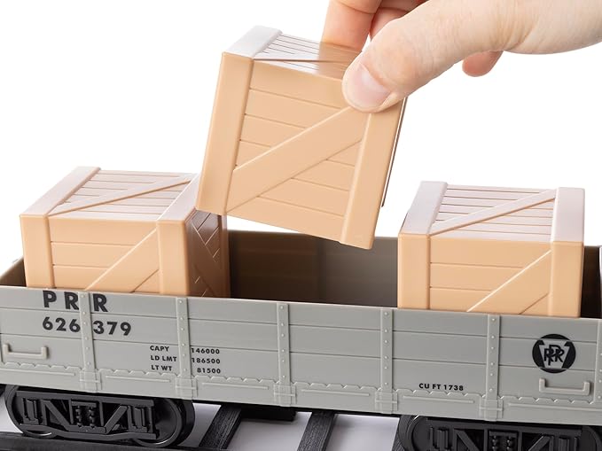 Lionel Battery-Operated Pennsylvania Flyer Freight Toy Train Set with Bluetooth, Locomotive, Train Cars, & Track with Authentic Train Sounds, Lights, & Water Vapor Smoke Effects for Kids 4+