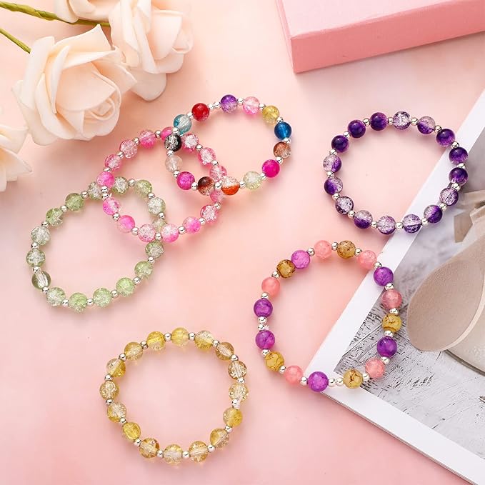 SOTOGO 12 Pieces Girls Necklaces and Bracelets Set Colorful Gift Party Favors Friendship Pretend Dress Up Play Jewelry for Kids Child Toddler, Cute Style