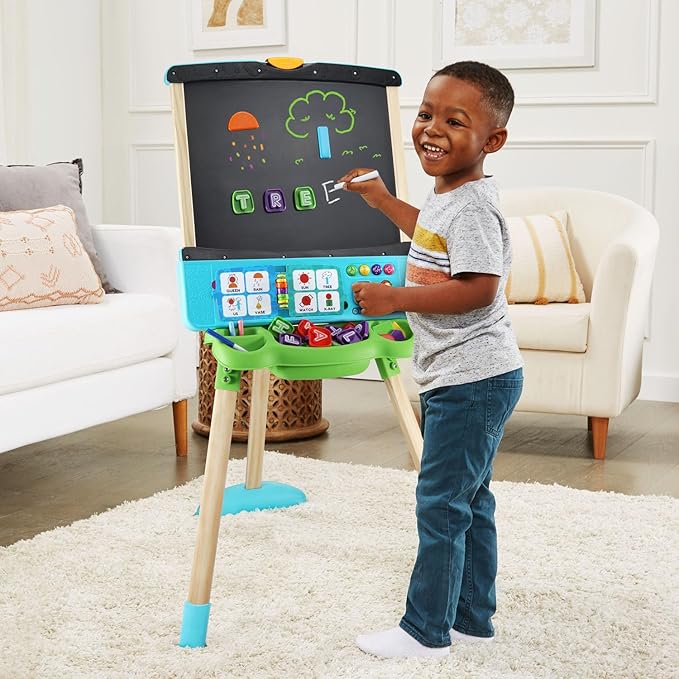 LeapFrog Interactive Learning Easel with Magnetic Chalkboard and Whiteboard for Kids Ages 3-5 (Frustration Free Packaging)