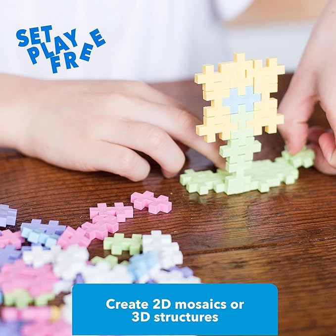 Plus Plus 500 Piece Interlocking Building Block 3D Puzzle Kit, Kids Stem Connecting Toys - Pastel Color Mix
