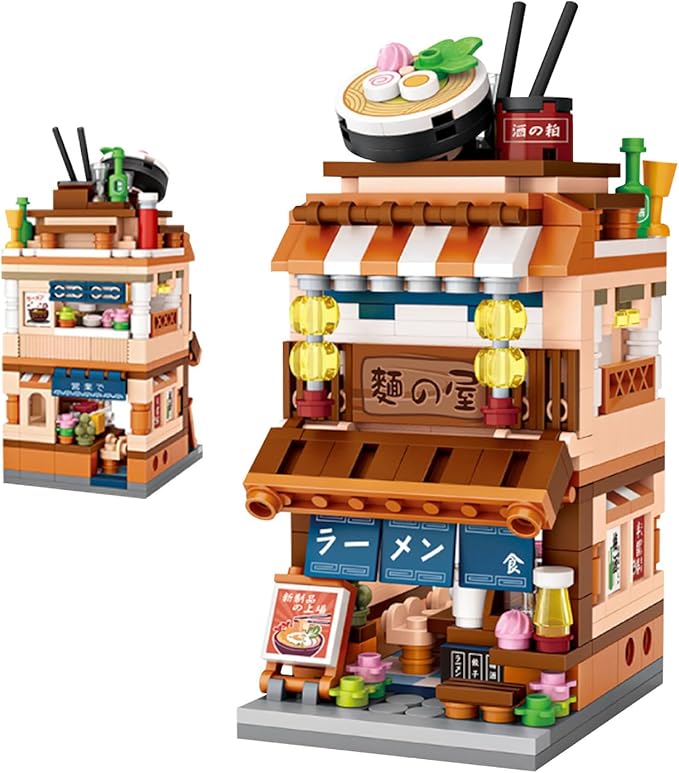 Japanese Street View Shop Bricks, Mini DIY Building Blocks Model MOC Construction Toy (Ramen Shop)