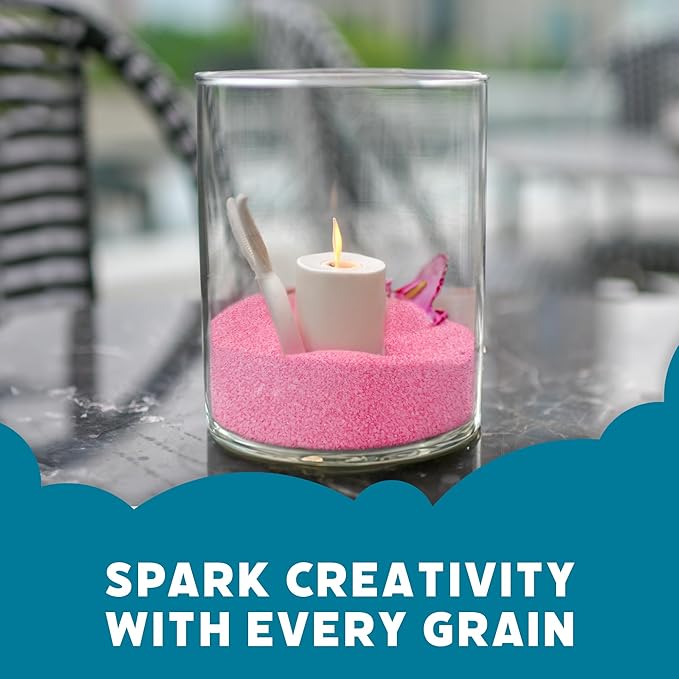 Podzly 5 Pound Decorative Bulk Craft Sand - Perfect for Weddings, Classrooms & Creative Crafts - Fine Sand, Non-Toxic & Safe for Kids & Adults - Colorful Play Sand for Outdoor and Home Decor - Pink
