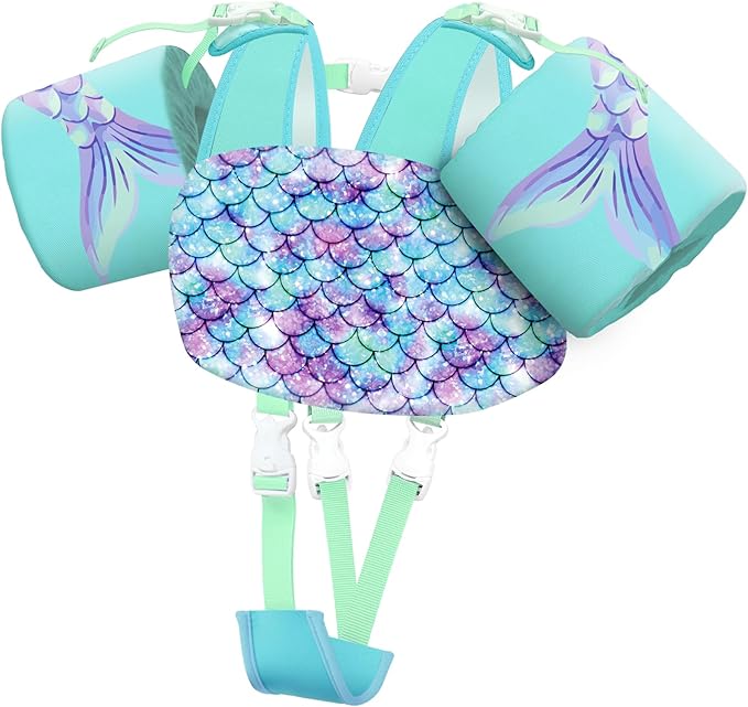 Vvinca Separable Toddler Swim Vest Fit 22-66 Lbs（1-6 Years）|2025 Newest 3 in 1 Pool Float & Arm Bands Boys and Girls, Adjustable Sturdy Safety for Infant 1 2 3 4 5 6 Year