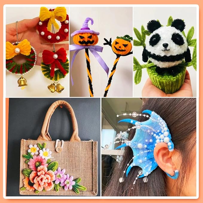 GAGANIU 1000pcs Pipe Cleaners, Pipe Cleaners for Crafts, Craft Supplies Multicolor Chenille Stems for Art&Craft Christmas DIY Projects(Green Glitter)
