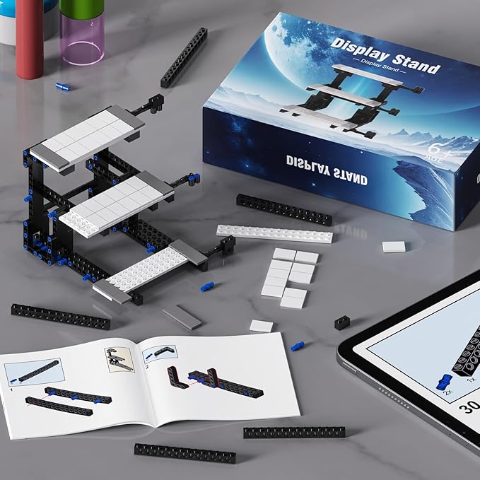 Display Stand for Lego Speed Champions Building Kit, 3 Layer Stand for Lego Car 76918 76923 76934 76919 76909 76914 76917 Model with Driver's Display, Collectible Gifts for Adults (220 Pcs)