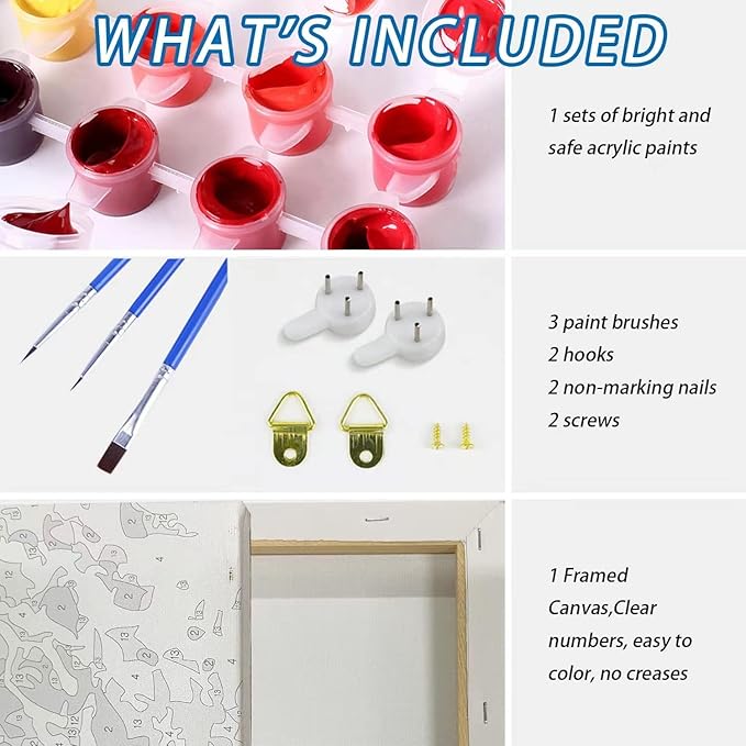 Paint by Number Kits for Adults,Kids, Beginners, with Brushes and Acrylic Pigment, 12x16 Inch Birds - with Framed