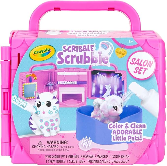 Crayola Scribble Scrubbie Pets, Beauty Salon Playset with Toy Pets, Gift for Kids