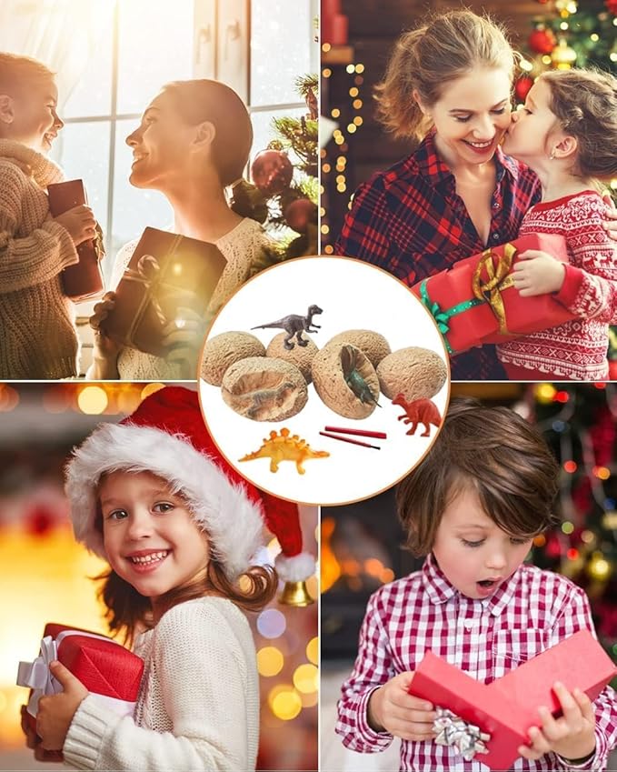 12 Unique Dinosaur Eggs, Dinosaur Eggs Excavation/Eggs with Toys for Kids 3-5 5-7 8-12, Dinosaur Fossil Eggs - Archaeology STEM Crafts Birthday for Boys & Girls