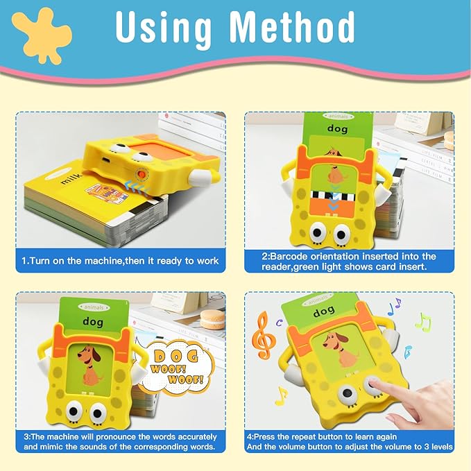 Talking Flash Cards,112 Cards with 224 Sight Words Kids Toddler Flash Cards Learning Toys,Educational Pocket Speech Autism Therapy Sensory Toys Gifts