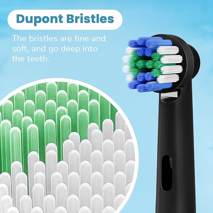 GENKENT 20 Replacement Heads, Toothbrush Heads Compatible with Oral B, Black