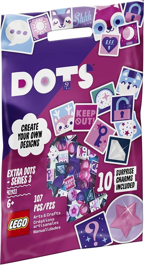 LEGO DOTS Extra DOTS – Series 3 41921 DIY Craft Decorations Kit for Fun Creative Play, New 2021 (107 Pieces)
