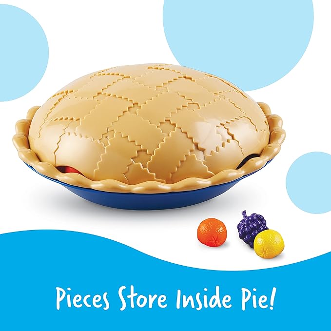 Learning Resources Super Sorting Pie - 68 Pieces, Ages 3+ Toddler Fine Motor Toy, Preschool Learning Games, Develops Counting and Color Recognition, Pretend Play Food, Kids Tweezers