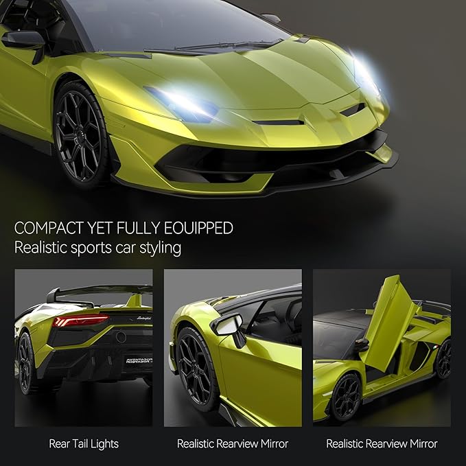 Lamborghini Remote Control Car, Officially Licensed 1:14 Lambo RC Car for Boys Girls Birthday Gift, Green Toys for 3 4 5 Years Old（Green）