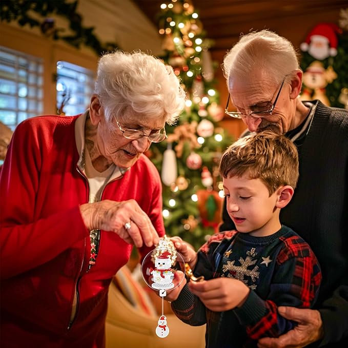 BADHACK 6 Pack - 2024 Christmas Ornaments Micro Building Blocks Sets - Xmas House Santa Claus Snowman Wreath Sleigh Bells Mini Building Toys - Christmas Ornaments for Kids Adults - 1494 PCS