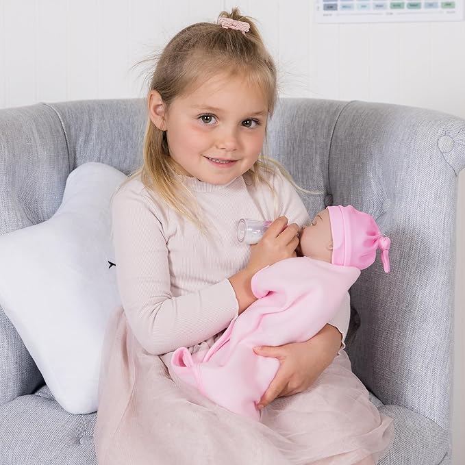 ADORA Rainbow Hugs Doll Set, 13 Inch Baby Doll with Crib Box, Rainbow Print Onesie, Beanie, Pacifier, Diaper, Milk Bottle, and Blanket, for Kids Ages 3 and Up