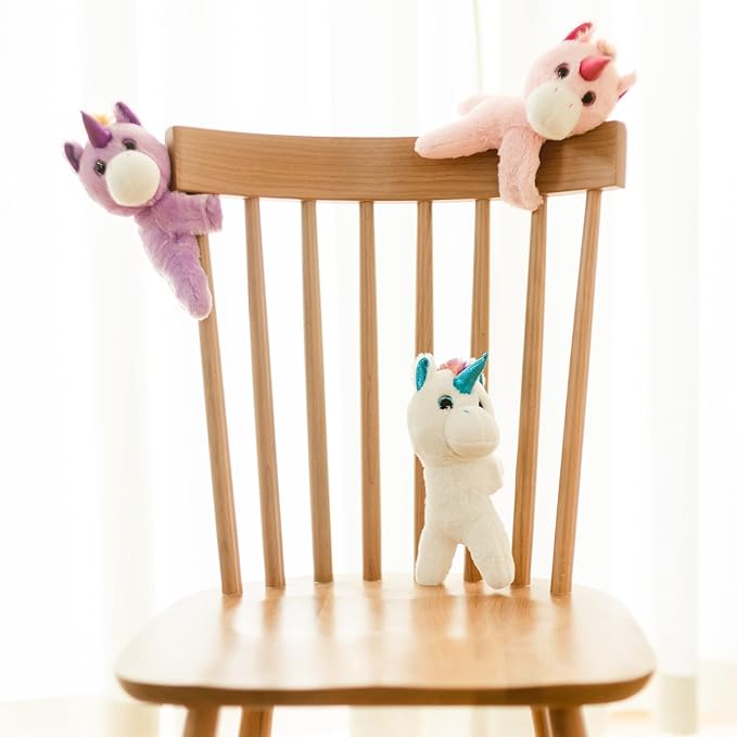 Unicorn Slap Bracelets Wrist Hugger Gift- Stuffed Animals Huggable Plush Toy for Kids and Teens, Toddler Bed and Stroller Toys White, 8.5"