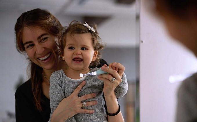 Papablic BabyHandy 2-Stage Baby Sonic Electric Toothbrush for Babies and Toddlers Ages 0-3 Years