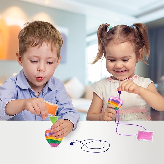 Valentine’s Day Sand Art Heart Necklaces - Set of 36 - Valentines Day Bulk Crafts for Kids with Cords in 4 Colors - Valentines Day Sand Art Gifts for Kids and Classroom Favors - Sand Sold Separately