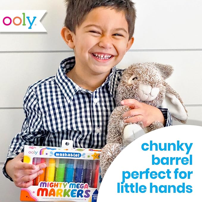 Ooly Thick Washable Markers Bundle of 18 Colors, Washable Toddler Markers with Jumbo Grip and Jumbo Barrel, Perfect for Little Hands - Bundle