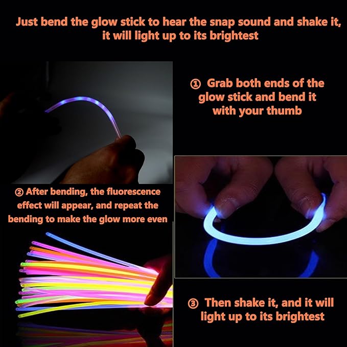 TGXRZX Glow Stick 100PCS, 7.9“, Glow stick bracelet, Glow necklace, use in the dark to make it glow, suitable for concerts, Halloween, Christmas, football parties, birthday party supplies. (Red)