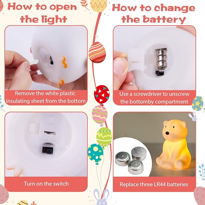 HOUDI Kids Stocking Stuffers for Girls, Bear Deer Kids Painting Set Night Light, Christmas Arts and Crafts for Kids Ages 8-12, Painting Kit for Kids 6-12, Gifts for Boys, 3 4 5 6 7 Year Old Girl Gifts