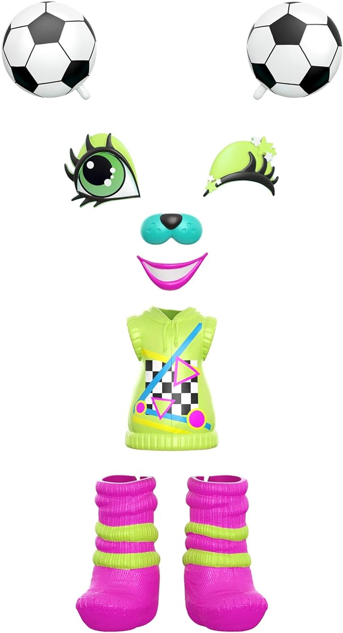 Mattel Lotta Looks Soccer Star Mood Pack with 8 to 9 Plug and Play Pieces in a Playful Sports Theme