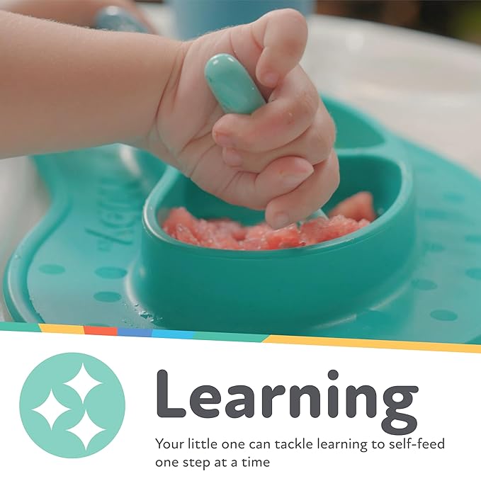 Nuby 3-Stage Baby's First Spoons Set - 3 Pack - 6+ Months - Baby Spoons with Easy Grip Handle - Serene