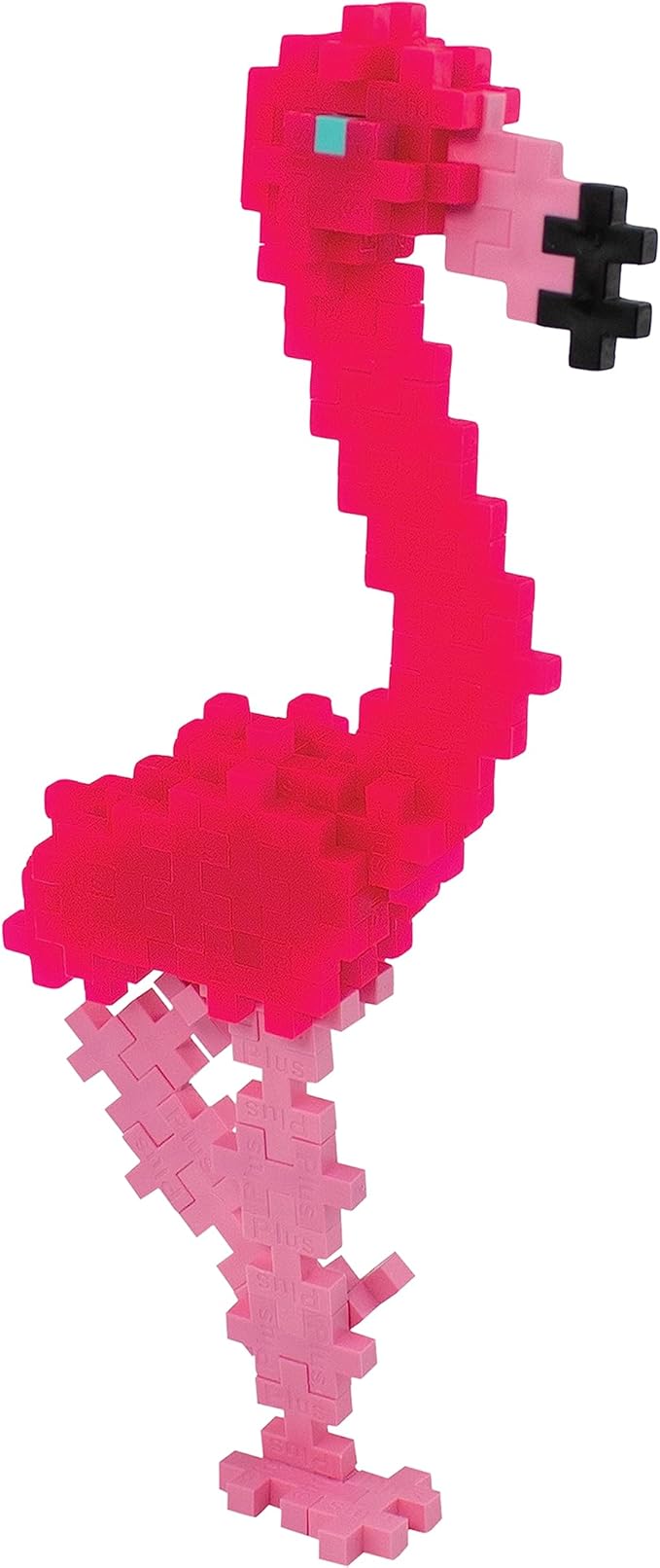 PLUS PLUS 3D Animal Figurine Building Block Set, 70 Mini Interlocking Puzzle Pieces, Fun STEM Toys for Kids - Flamingo Mini Maker Tube