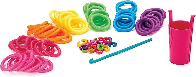 Shimmer 'n Sparkle Squish Magic Bubble Bands Loom Band Making kit, Friendship Bracelets Crafting Toy Rubber Bands Set
