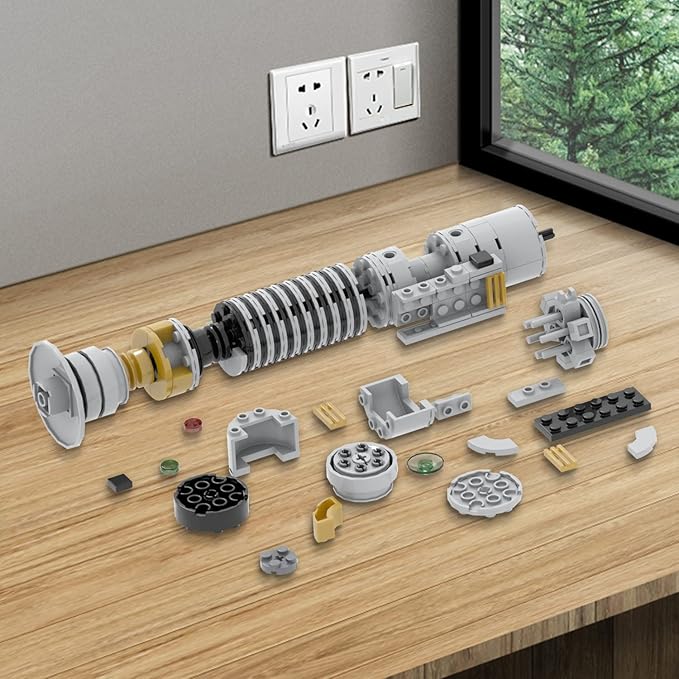 MOOXI-MOC Space Wars Luke Sword Lightsaber Hilt Building Set,Creative Building Blocks Kit(127pcs)