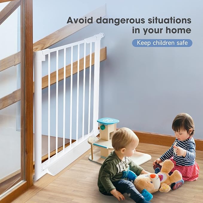 Retractable Baby Gate for Stairs, Extra Tall Child Safety Gate Extends Up to Extra Wide, Dog Gate for Doorways Hallways. Baby Gates for The House Indoor/Outdoor, Easy Fit Pet Gate, Pressure Mounted.
