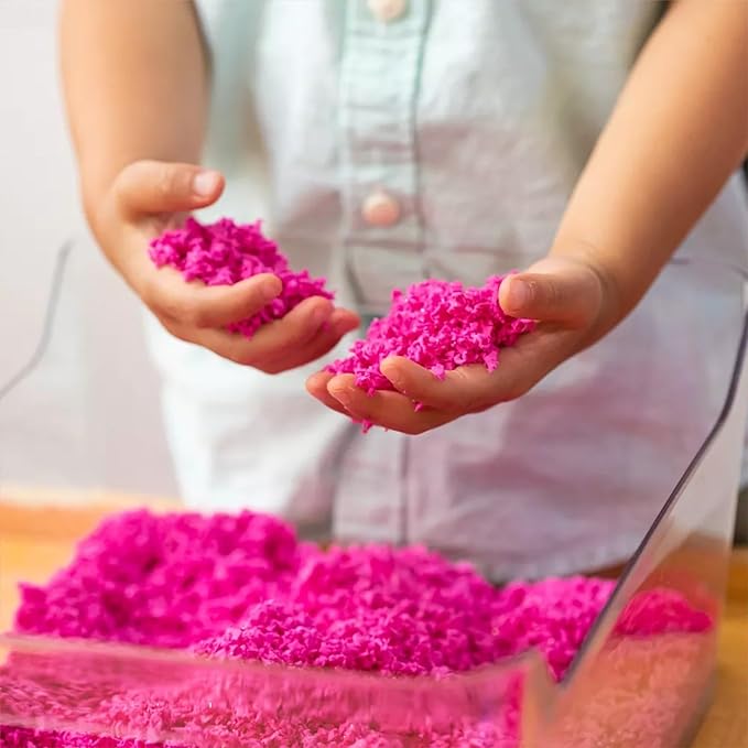 Educational Insights Playfoam Pluffle for Sensory Bins 4-Pack - Green, Pink, Yellow & Purple Sensory Bin Filler for Sensory Table, Great for Sensory Play