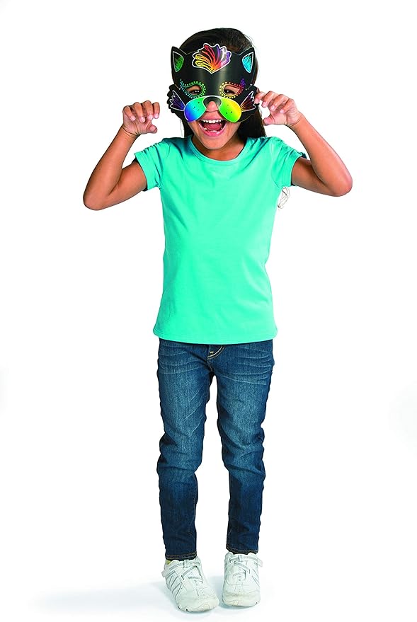 Fun Express Magic Scratch Paper Animal Masks - Scratch Art - Crafts for Kids and Fun Home Activities - VBS Vacation Bible School Supplies/Decor