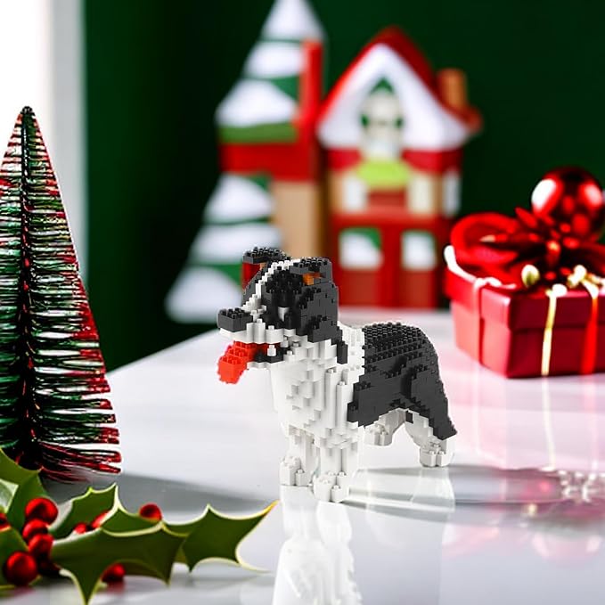 Larcele Micro Dog Building Blocks Set Pet Mini Building Toy Bricks Kit,950 Pieces KLJM-02 (Border Collie)