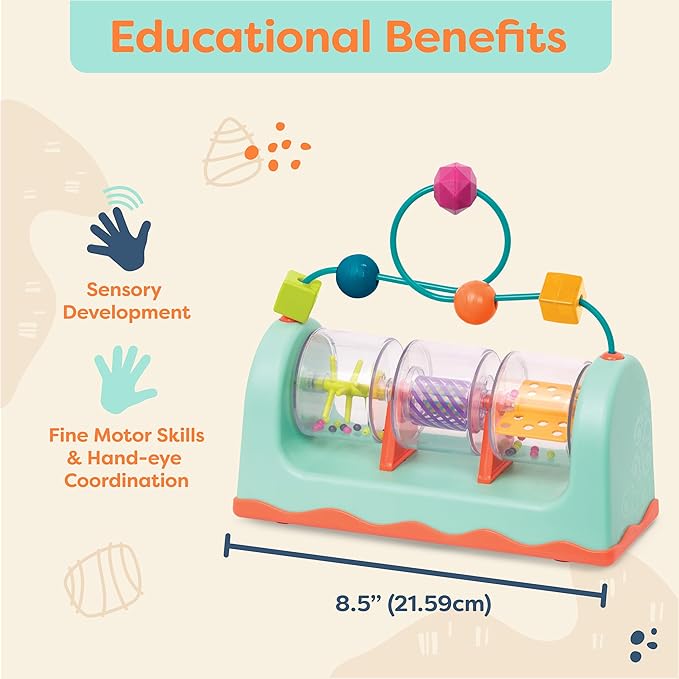B. toys- B. baby- Bead Maze- Baby Activity Station – Developmental Interactive Baby Toy – Balls, Spinners – Sensory Toys for Babies –Spin, Rattle & Roll- 6 Months +t