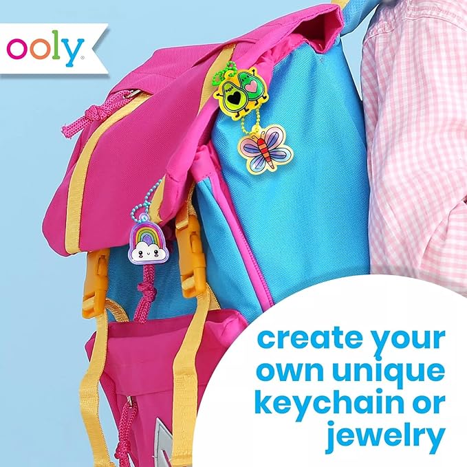 Ooly Shrink-Its 28 PC DIY Shrinking Art Kit That Creates Charms and Tags, Includes 20 Plastic Pre Cut Charms and More, No Mess Art for Kids, DIY Creative Activity, Ideal Party Favor - Cute Crew
