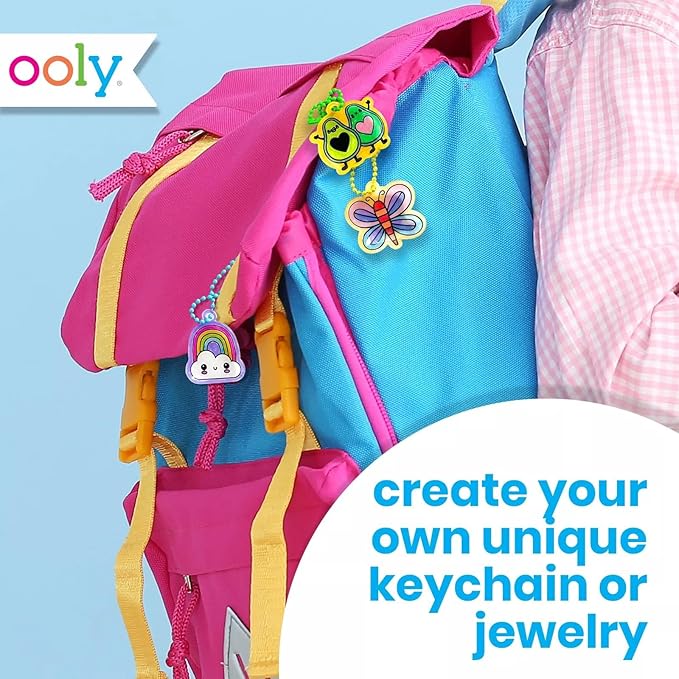 Ooly Shrink-Its 28 PC DIY Shrinking Art Kit That Creates Charms and Tags, Includes 20 Plastic Pre Cut Charms and More, No Mess Art for Kids, DIY Creative Activity, Ideal Party Favor - Cute Crew
